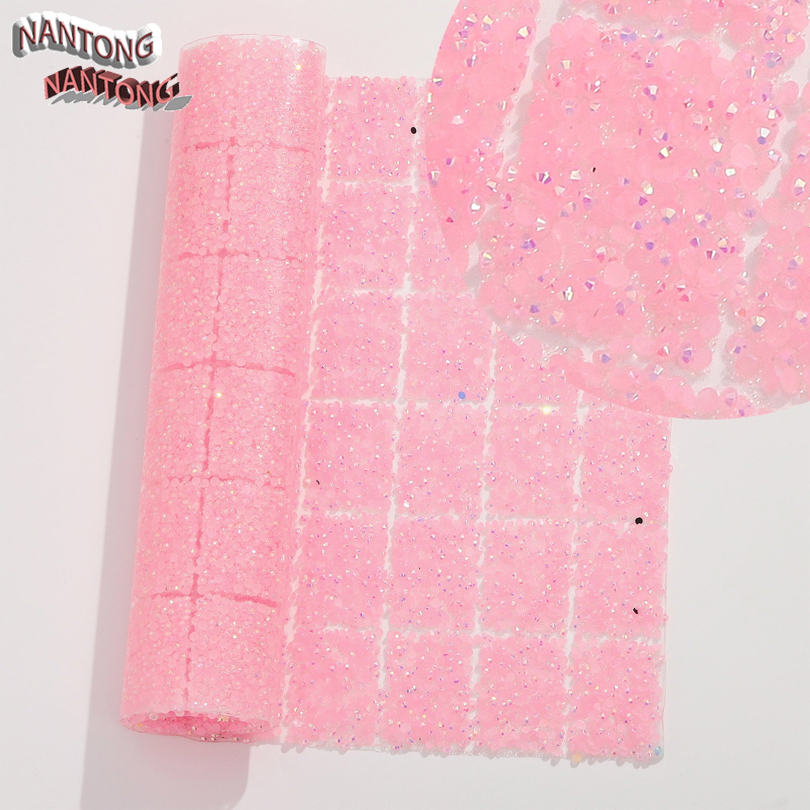 Wholesale Flat bottom round hot-drill hot melt adhesive stickers double-sided square diamond stickers diamond clothing diamond nail table cushion pad can wrap 78pcs pens